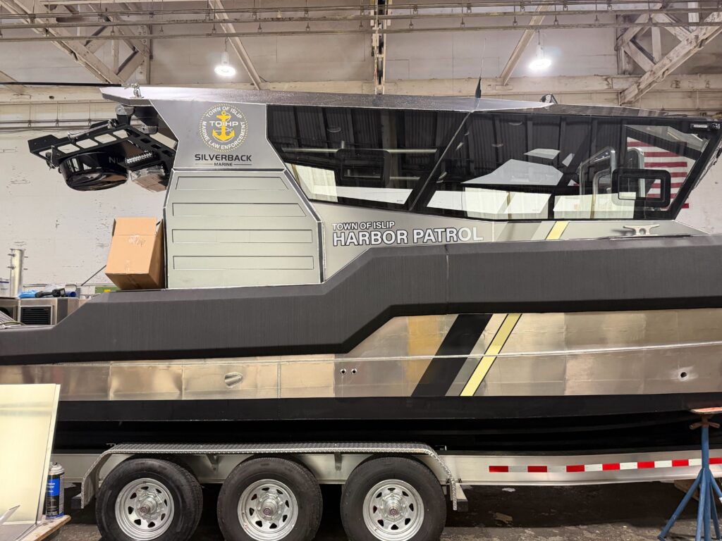 Full Wrap – Boat – Town of Islip Harbor Patrol 2 - USA Wrap Co Gig Harbor WA