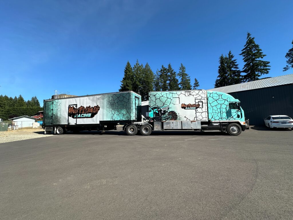 Full Wrap – Box Truck – Mustache Racing - USA Wrap Co Gig Harbor WA