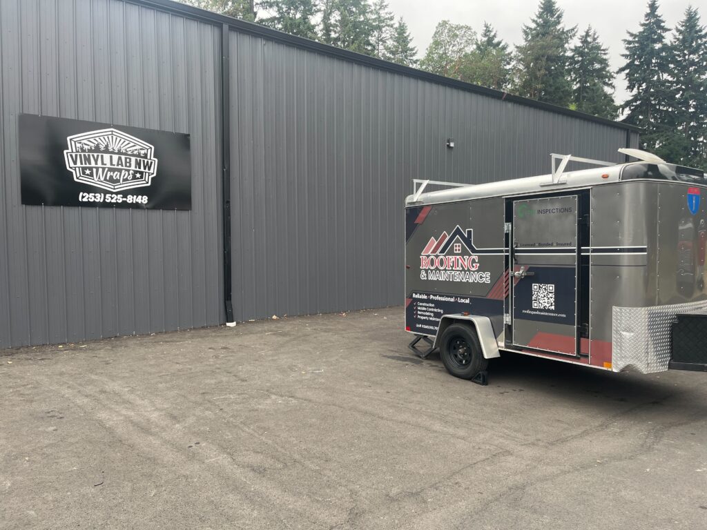 Full Wrap – Enclosed Cargo Trailer – Roofing & Maintenance - USA Wrap Co Gig Harbor WA