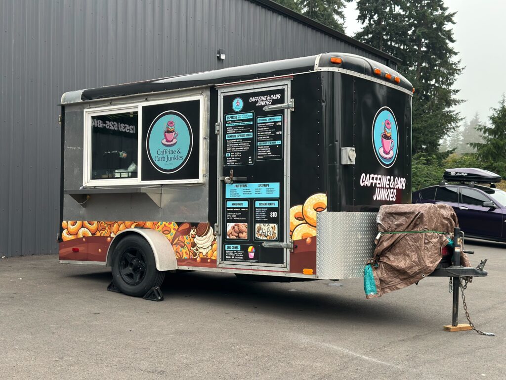 Full Wrap – Food Trailer – Caffeine & Carb Junkies - USA Wrap Co Gig Harbor WA