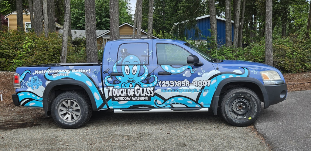 Full Wrap – Pickup Truck – Touch of Glass Window Washing - USA Wrap Co Gig Harbor WA