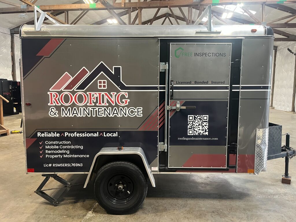 Full Wrap – Trailer – Roofing and Maintenance 4 - USA Wrap Co Gig Harbor WA
